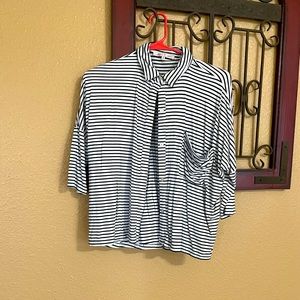 Striped crop loose top